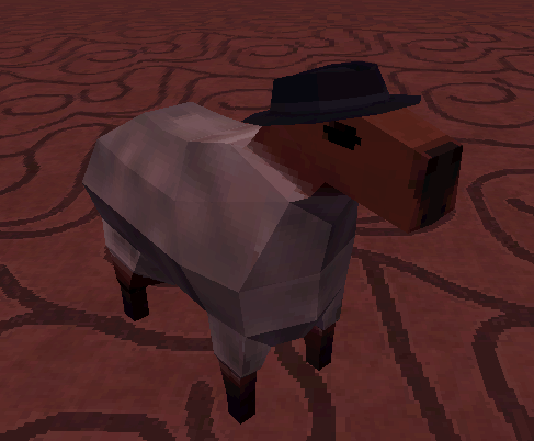 A 3d model of a capybara disguised as a sheep
